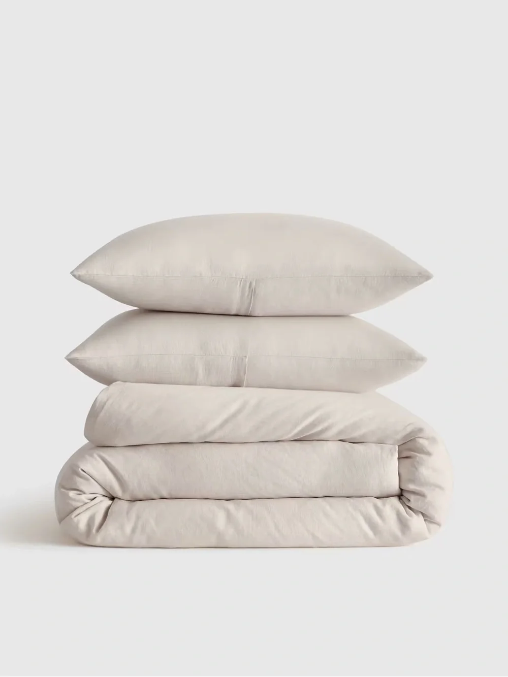 Quince European Linen Duvet Cover Set with Shams King/Cal King Sand Tan